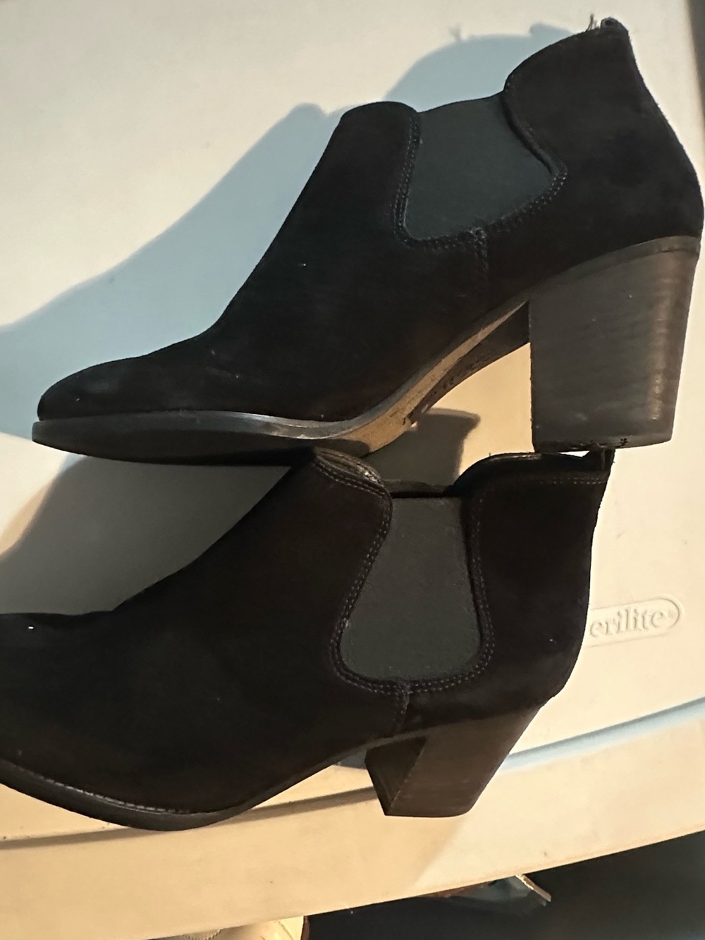 Paul Green Black Suede Chelsea Ankle Booties